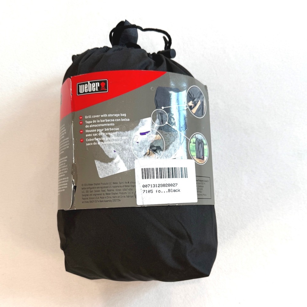 Weber 7105 Grill Cover for Spirit 210 Gas Grills Black with Storage Bag NEW
